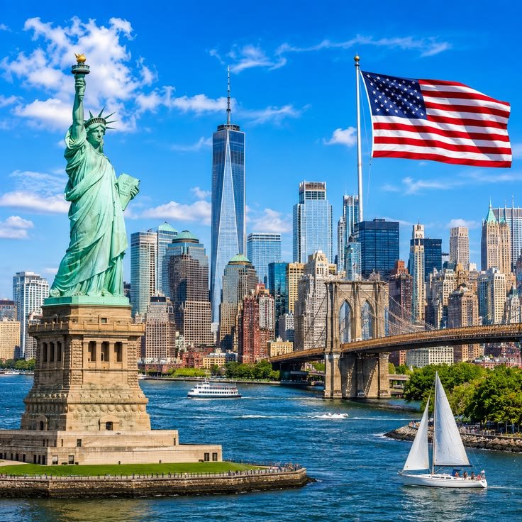 The Manhattan skyline in New York City