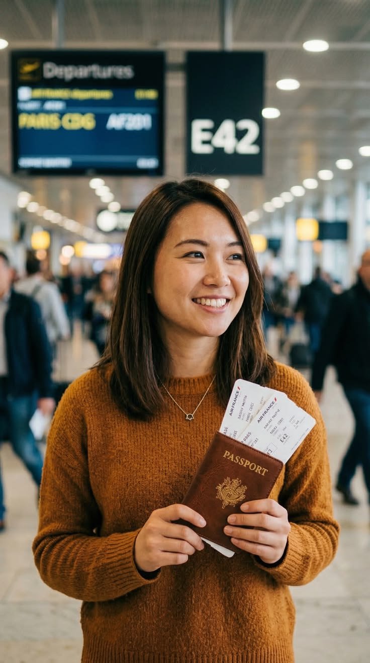 Person holding a passport and residency documents